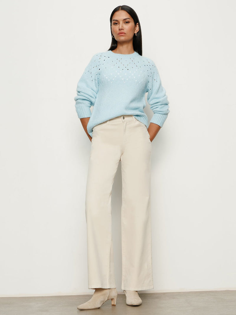 Femme Openwork Sweater Aquamarine alt 1