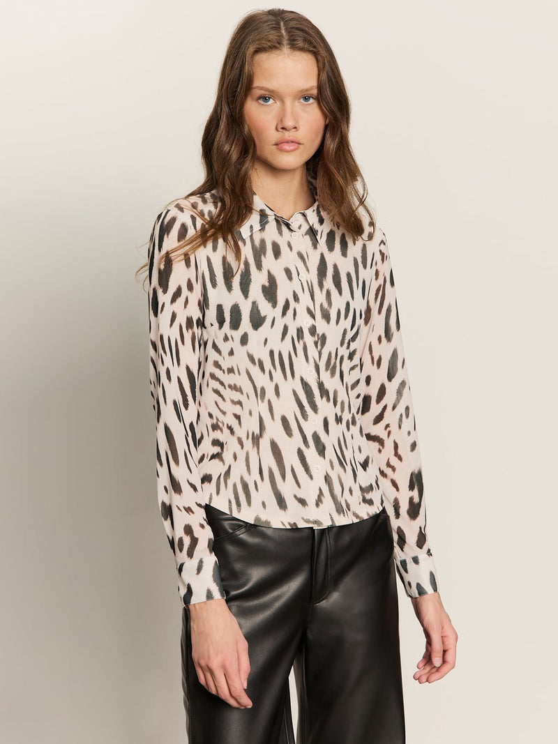 Fitted Mesh Button Down Top Mother Leo alt 1