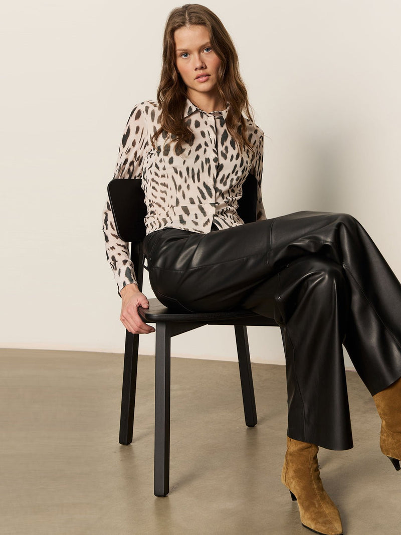 Fitted Mesh Button Down Top Mother Leo alt 5