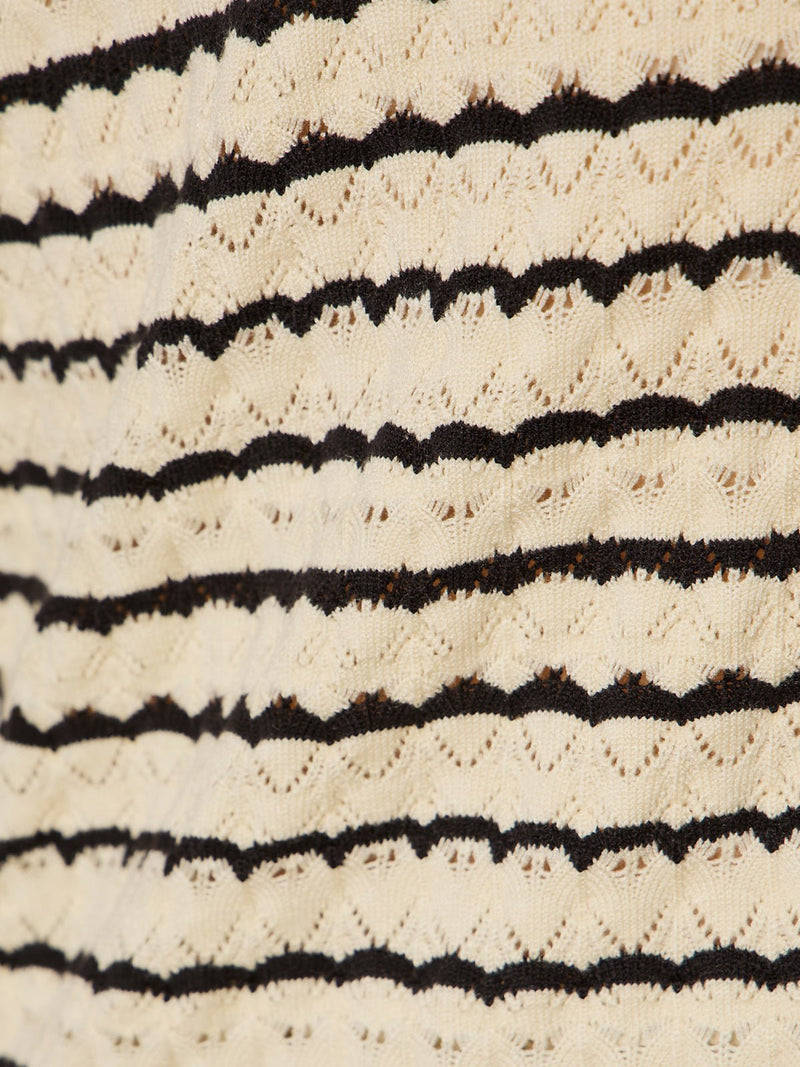 Forever Striped Mock Neck Vanilla Creme With Black Stripe alt 5