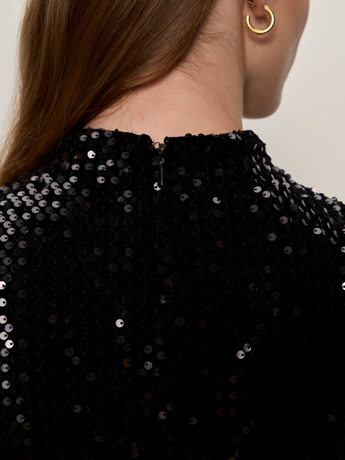 Funnel Neck Sequin Top Black - Sanctuary Clothing