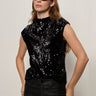 Funnel Neck Sequin Top Black - Sanctuary Clothing