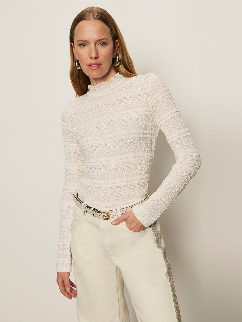 High Crew Lace Tee Chalk alt 1