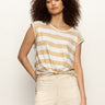 Knotted Muscle Tee White Sandstone Stripe - Sanctuary Clothing
