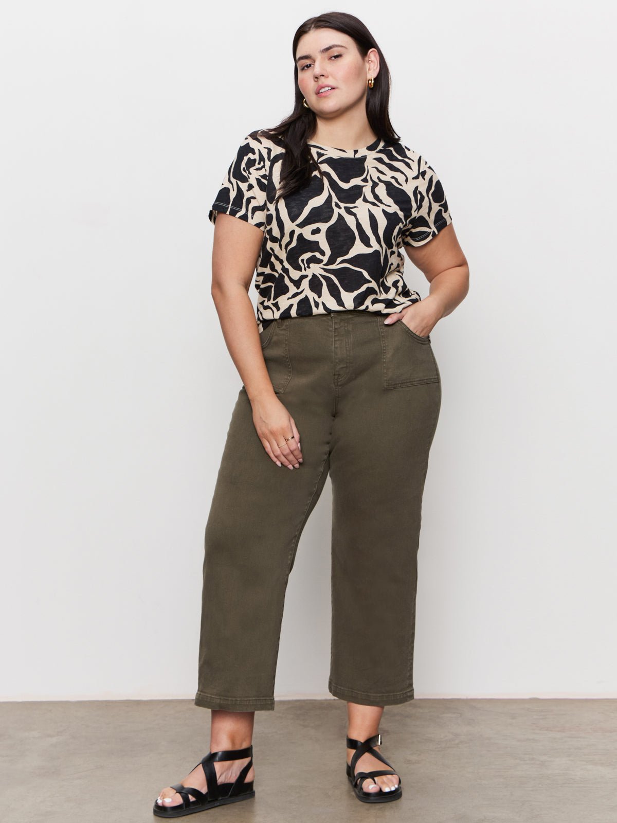 League Crop Jeans Fatigue Extended Sizing - Sanctuary Clothing