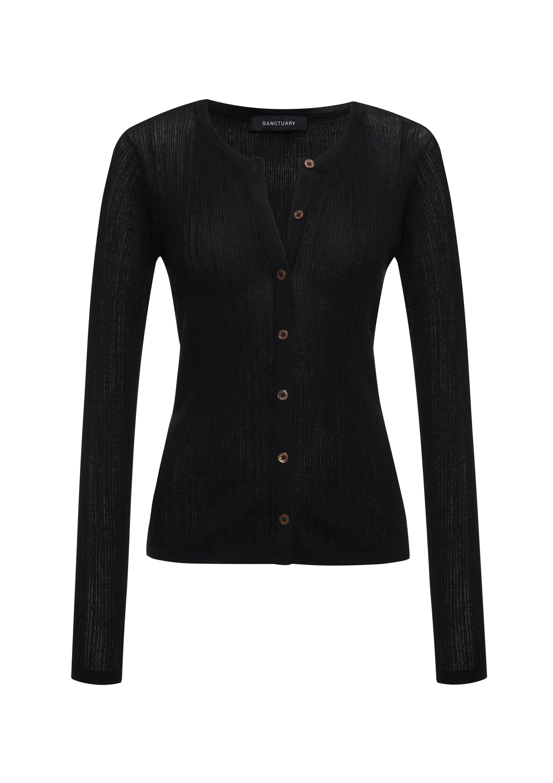 Lightweight Ribbed Cardi Black - Sanctuary Clothing