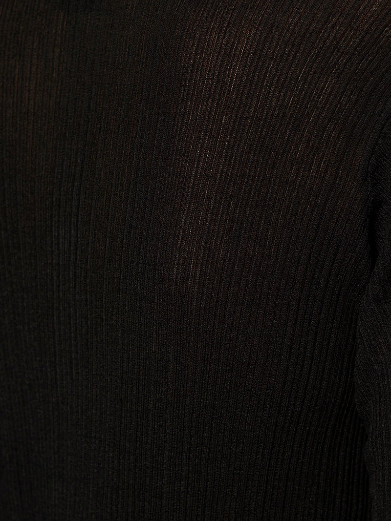 Lightweight Ribbed Cardi Black alt 5