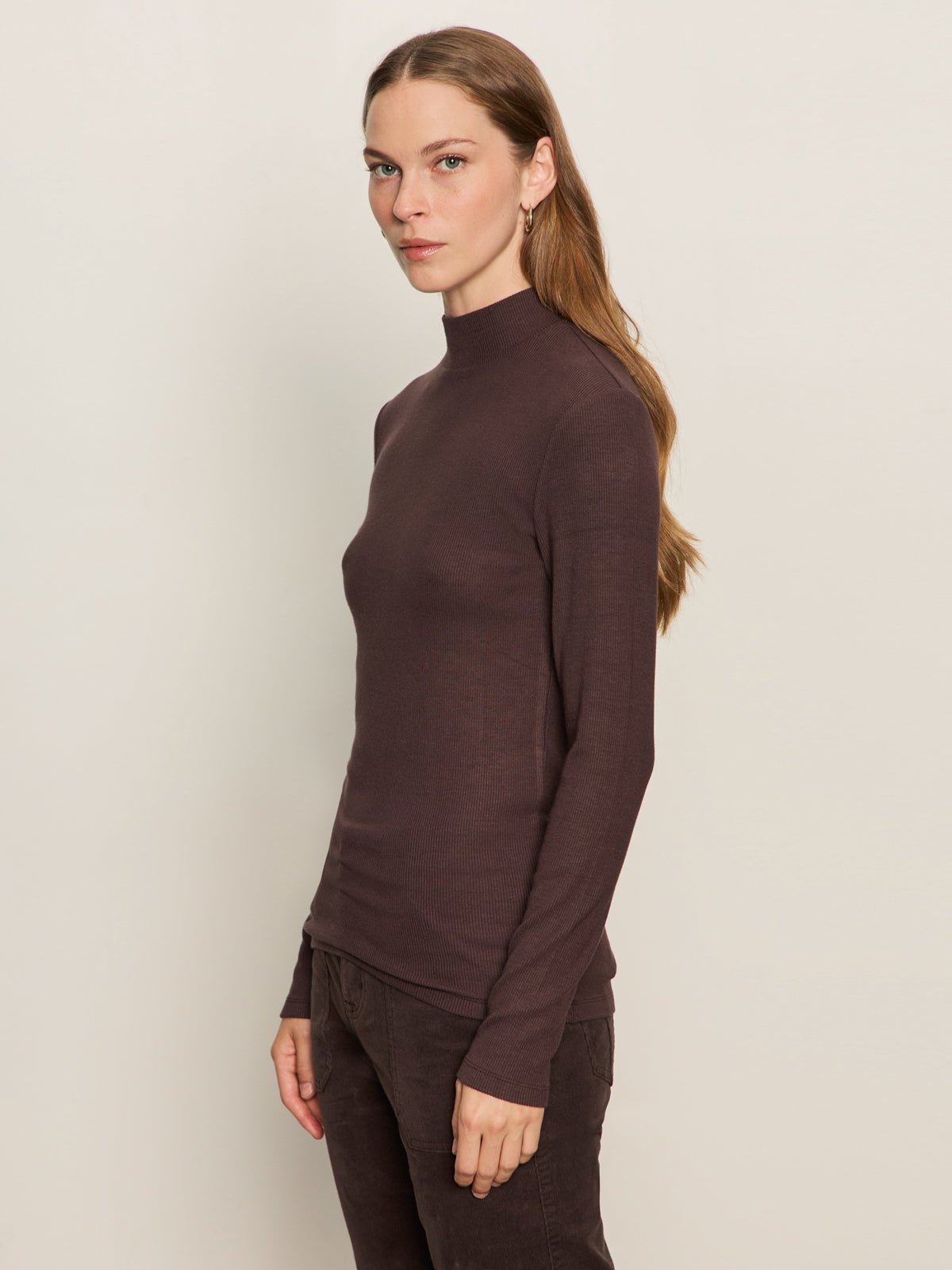 Long Sleeve Mock Essential Top Semi Sweet - Sanctuary Clothing