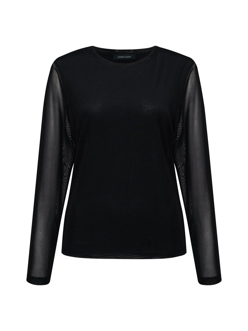 Long Sleeve Perfect Mesh Tee Black alt 6