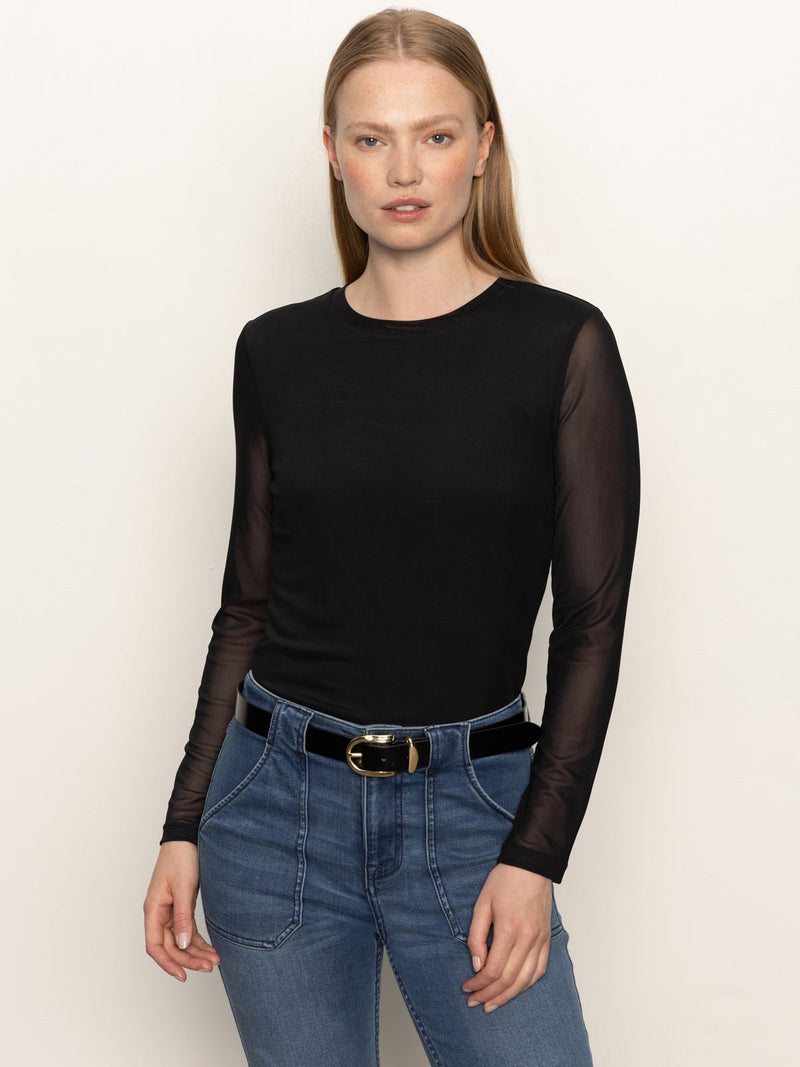 Long Sleeve Perfect Mesh Tee Black alt 1