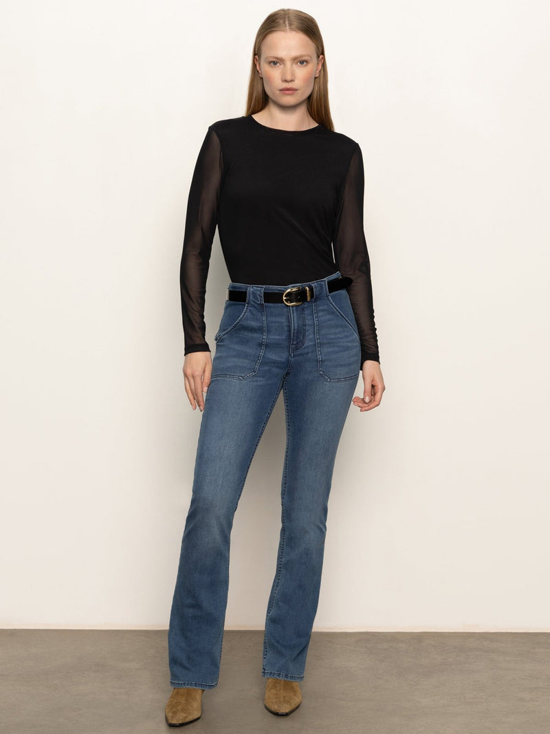 Long Sleeve Perfect Mesh Tee Black alt 5