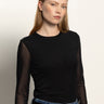 Long Sleeve Perfect Mesh Tee Black - Sanctuary Clothing