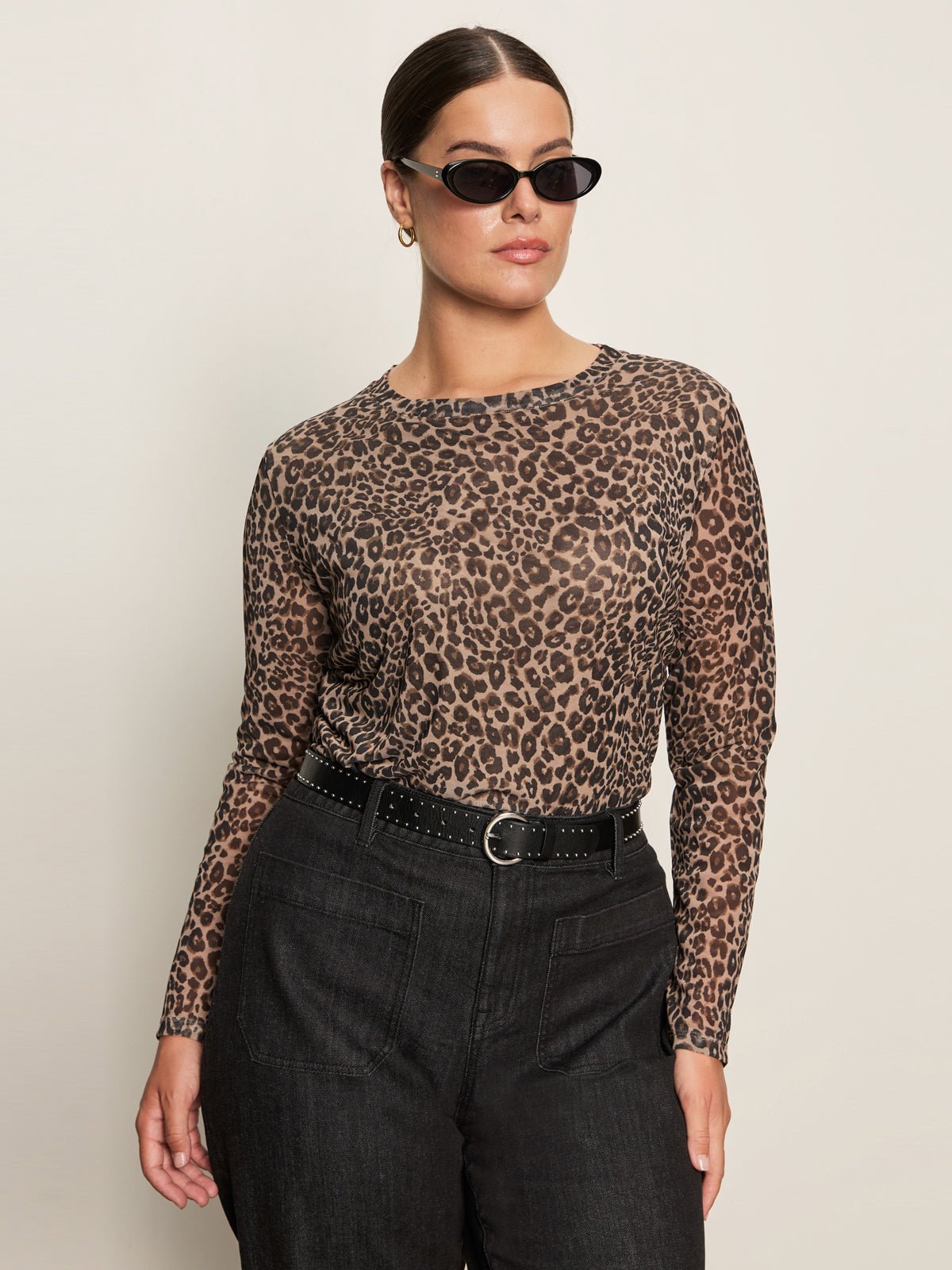 Long Sleeve Perfect Mesh Tee French Kitty Extended Sizing - Sanctuary Clothing