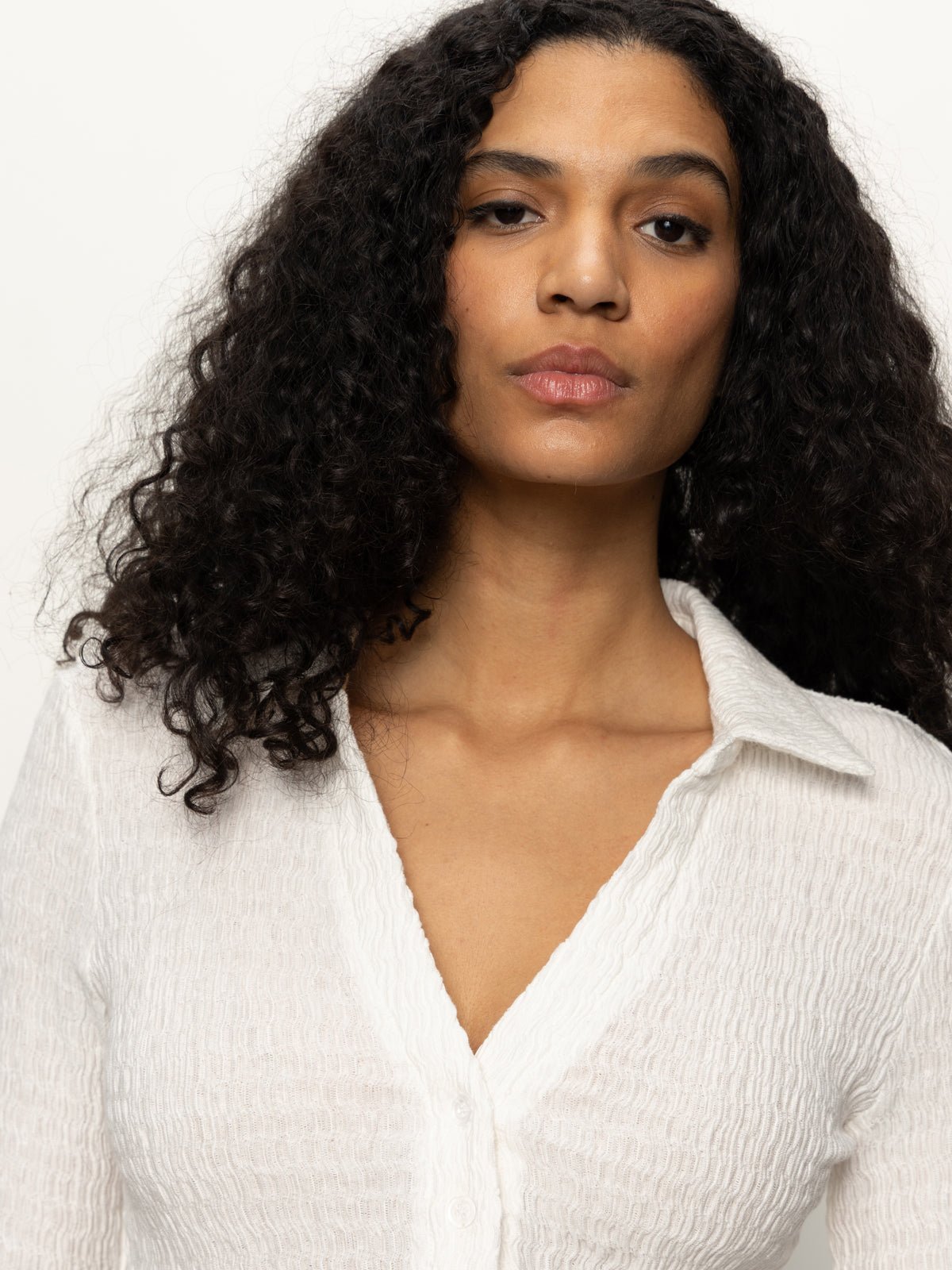 Long Sleeve Textured Top Chalk - Sanctuary Clothing