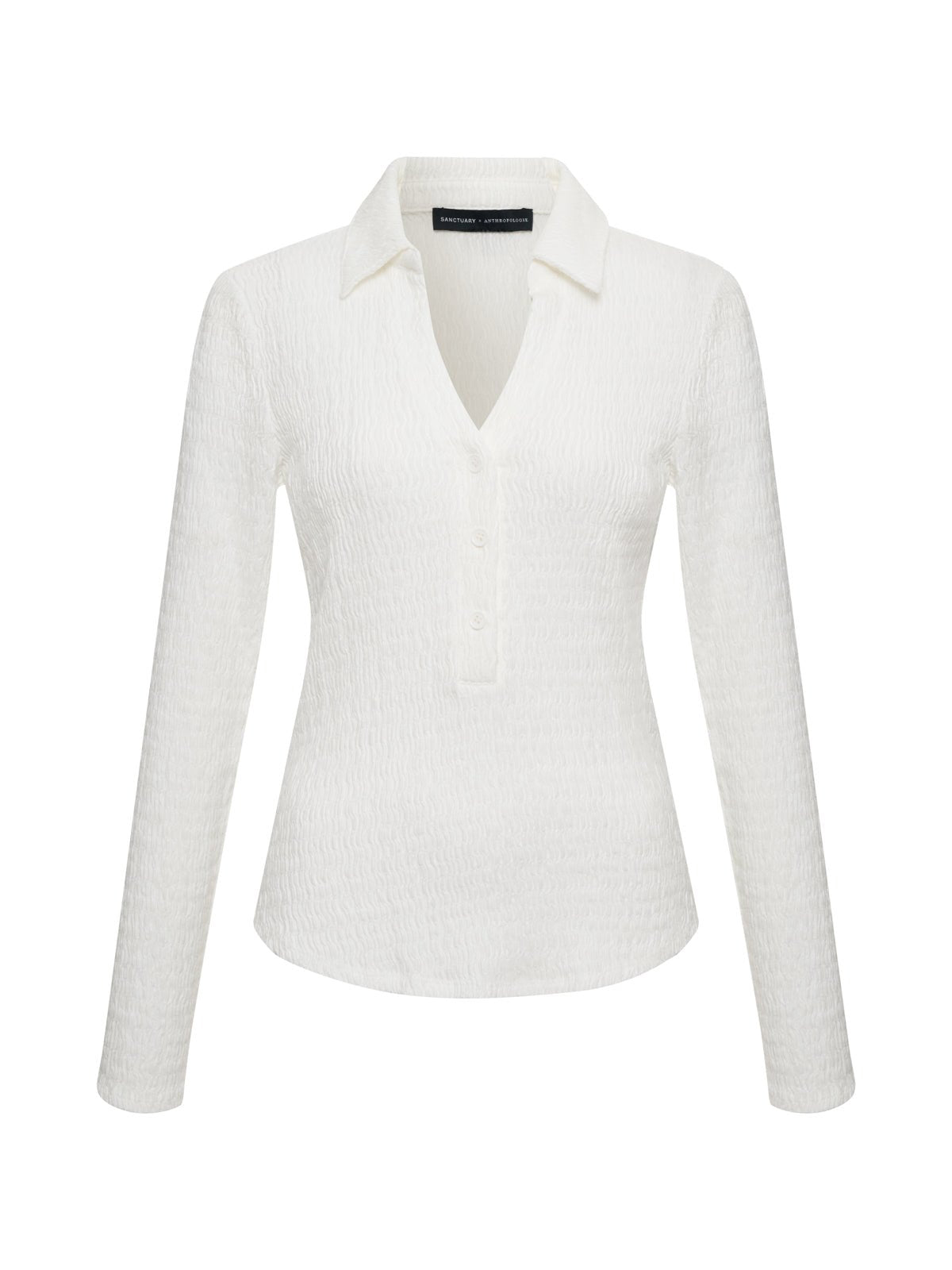 Long Sleeve Textured Top Chalk - Sanctuary Clothing