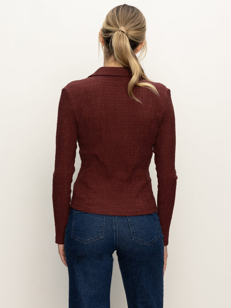 Long Sleeve Textured Top Chicory alt 3