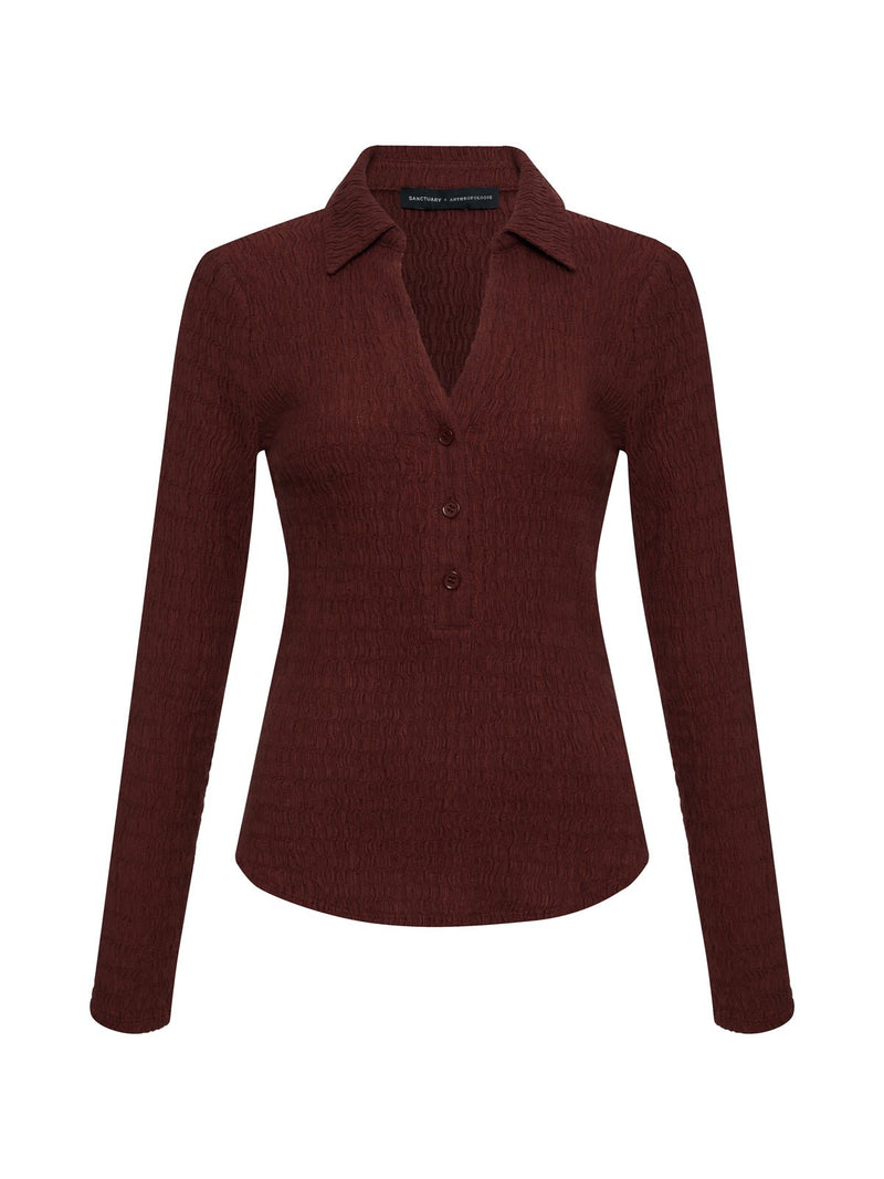 Long Sleeve Textured Top Chicory alt 6