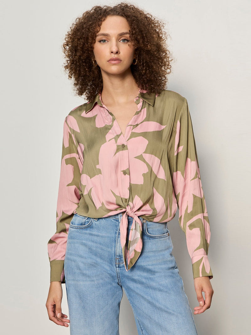 Lover Tie Shirt Pink Silhouette alt 2