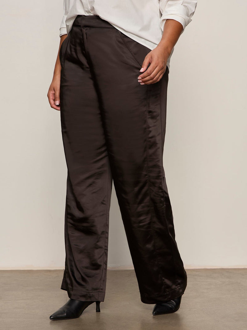 Modern Satin Trouser Black Extended Sizing alt 1