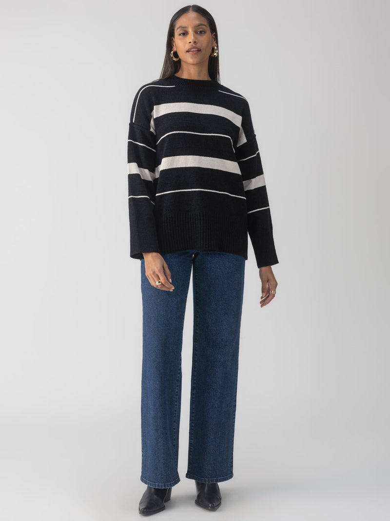 Modern Stripe Tunic Black Almond Stripe alt 2