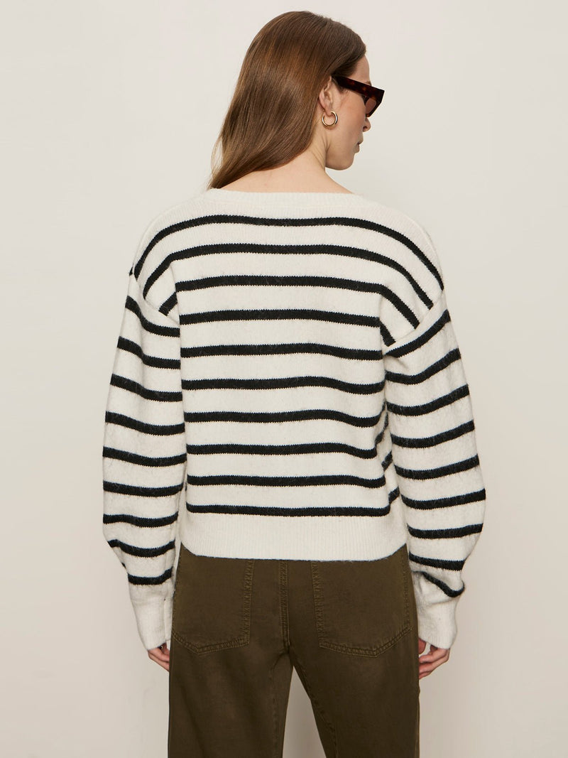 Must-Have Cardi Chalk With Black Stripe alt 3