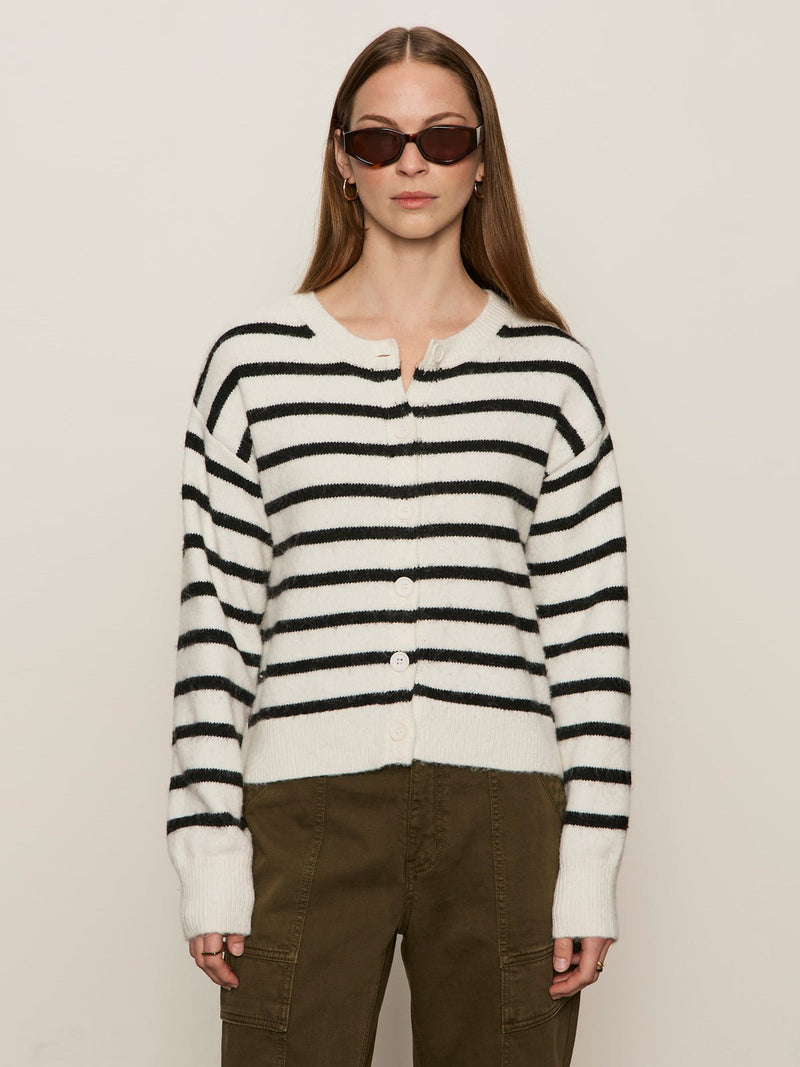 Must-Have Cardi Chalk With Black Stripe alt 1