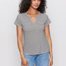 Notch Neck Tee Light Oat/Black Stripe - Sanctuary Clothing