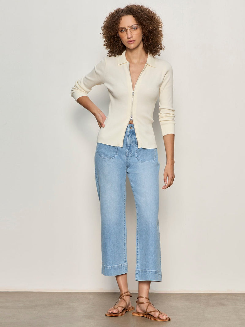 Only Yours Ribbed Zip Sweater Collagen alt 5