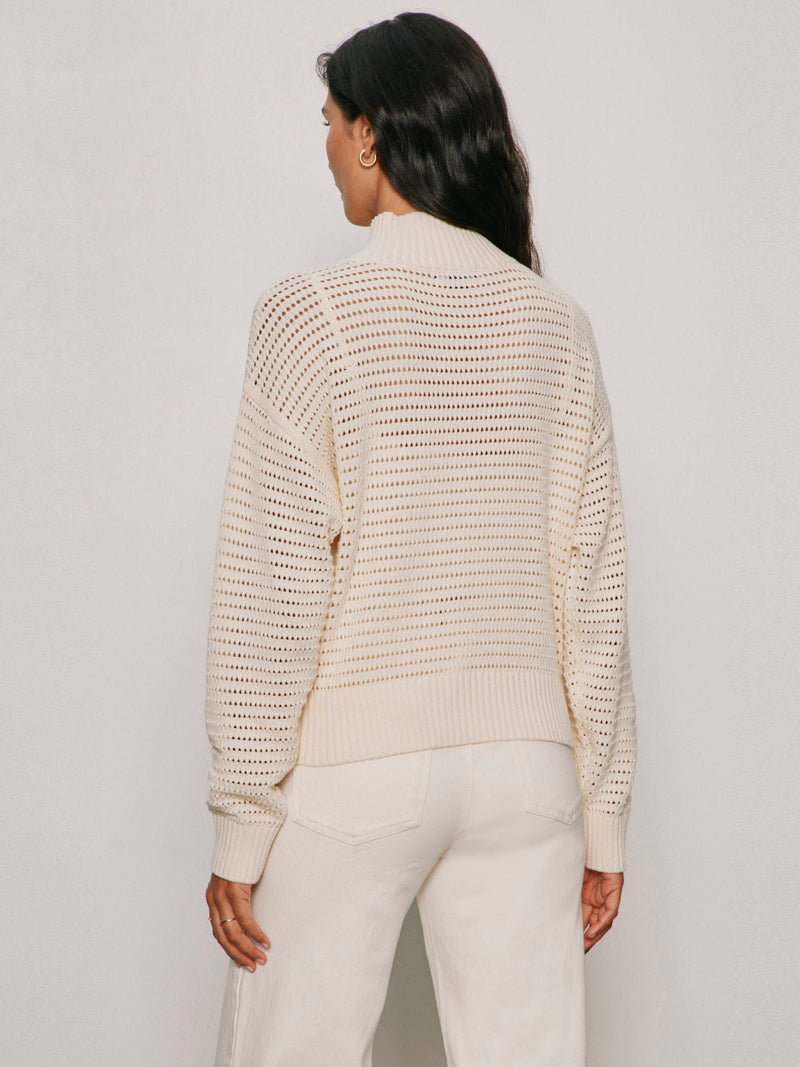 Open Knit 1/2 Zip Sweater Collagen alt 4