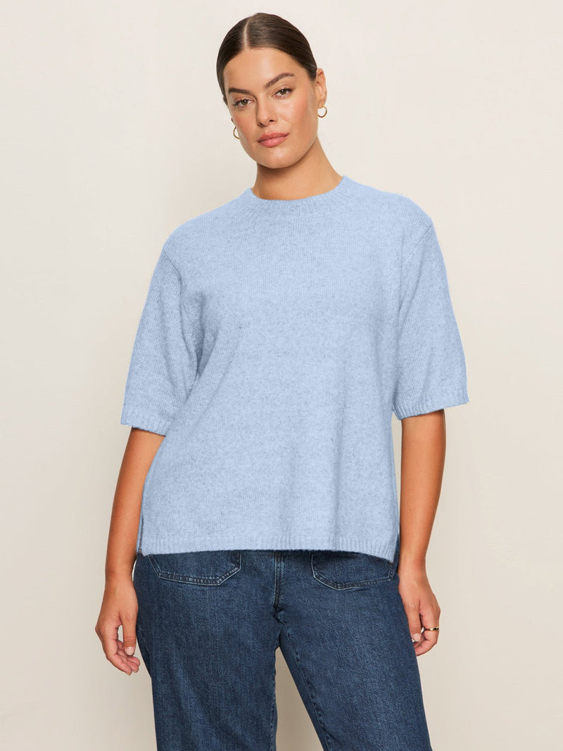 Perfect Sweater Tee Blue Powder Extended Sizing