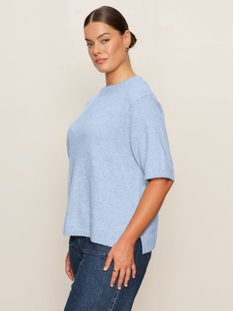Perfect Sweater Tee Blue Powder Extended Sizing alt 1