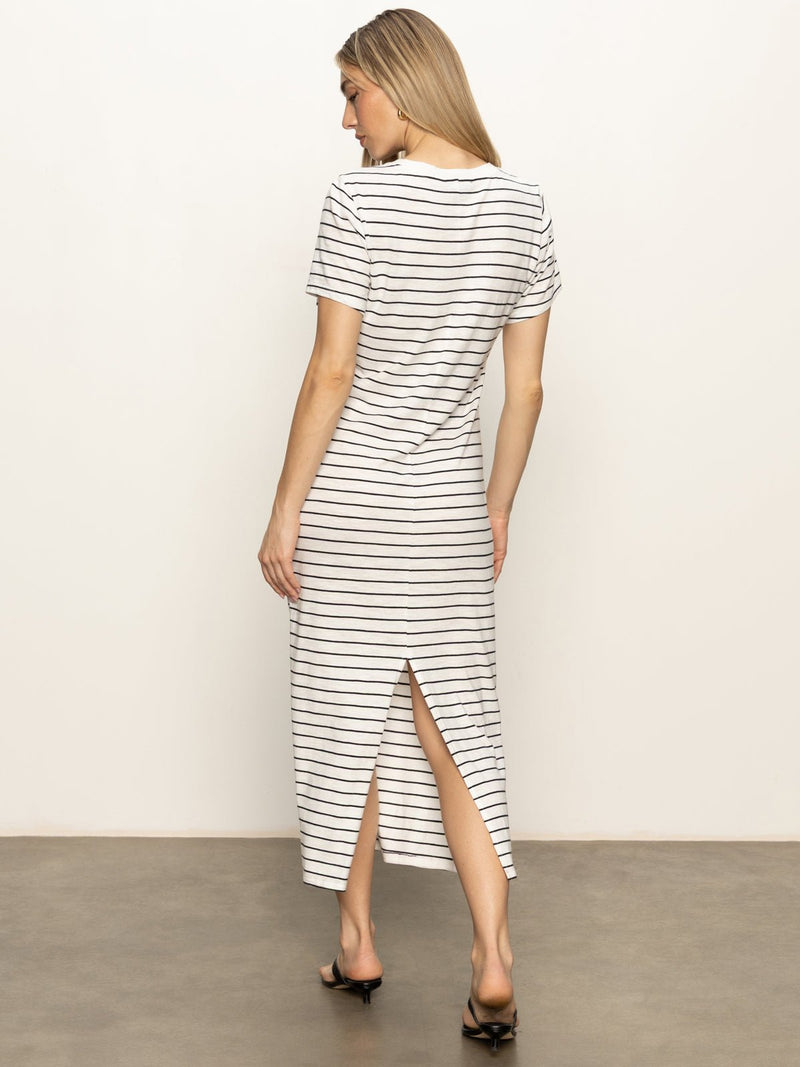 Perfect Tee Maxi Dress Chalk Black Stripe alt 2