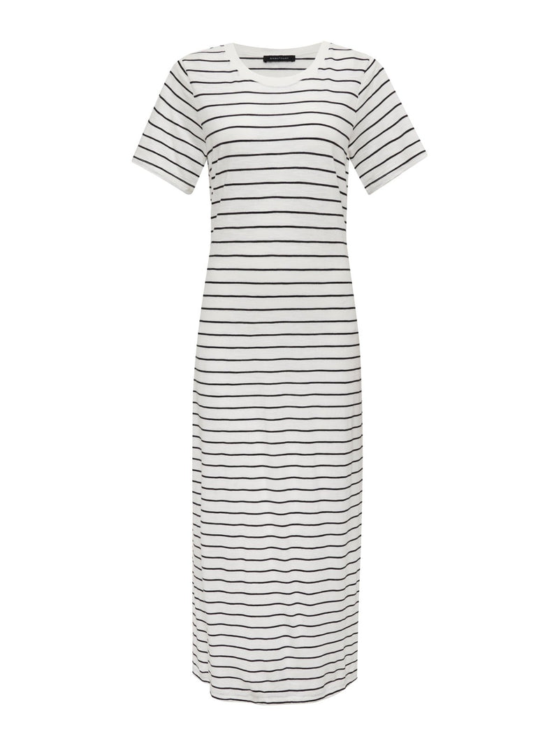 Perfect Tee Maxi Dress Chalk Black Stripe alt 5