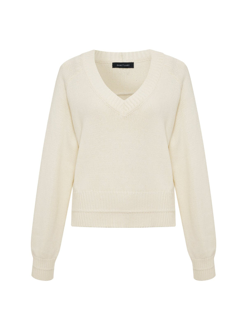 Perfect V-Neck Sweater Vintage Ivory alt 6