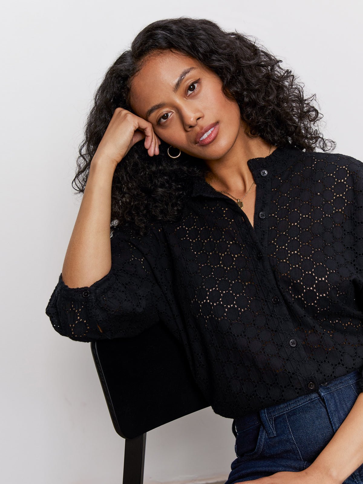 Petal Drop Blouse Black - Sanctuary Clothing