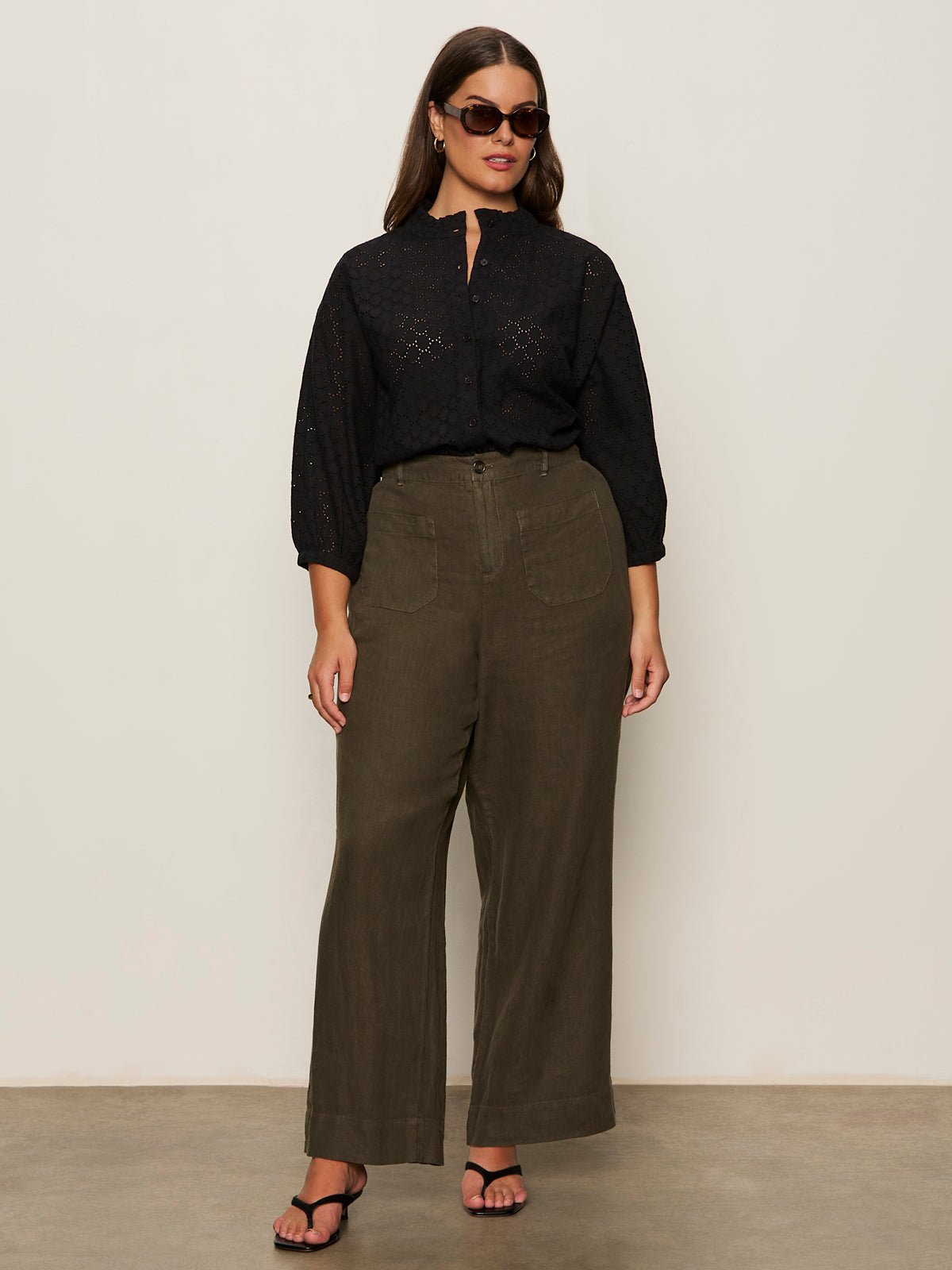 Petal Drop Blouse Black Extended Sizing - Sanctuary Clothing