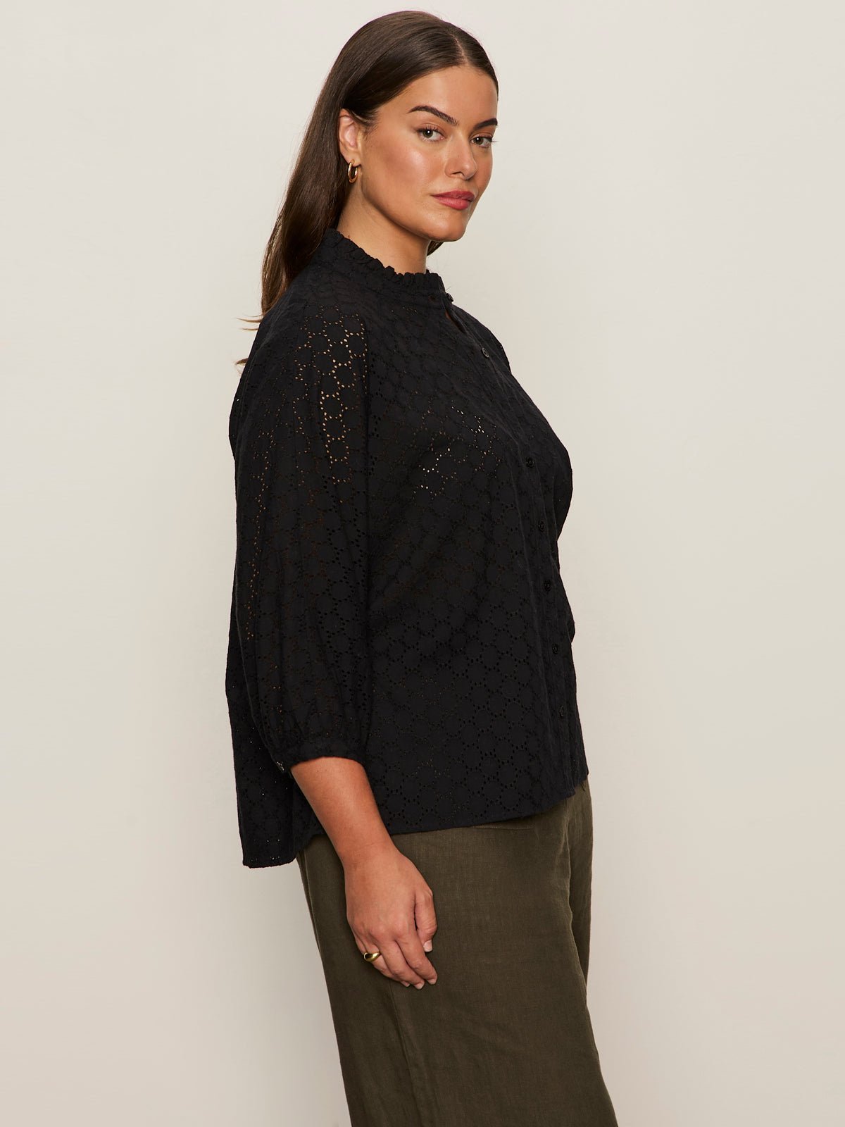 Petal Drop Blouse Black Extended Sizing - Sanctuary Clothing