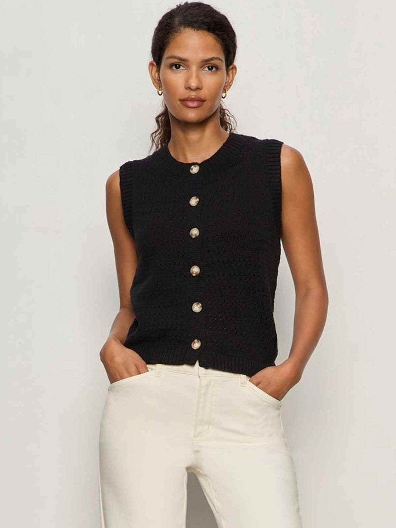 Pointelle Shell Black