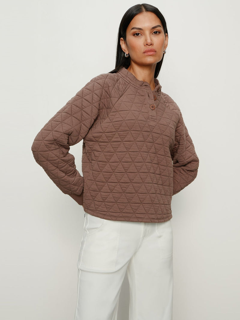 Quilted Button Popover Morel alt 3