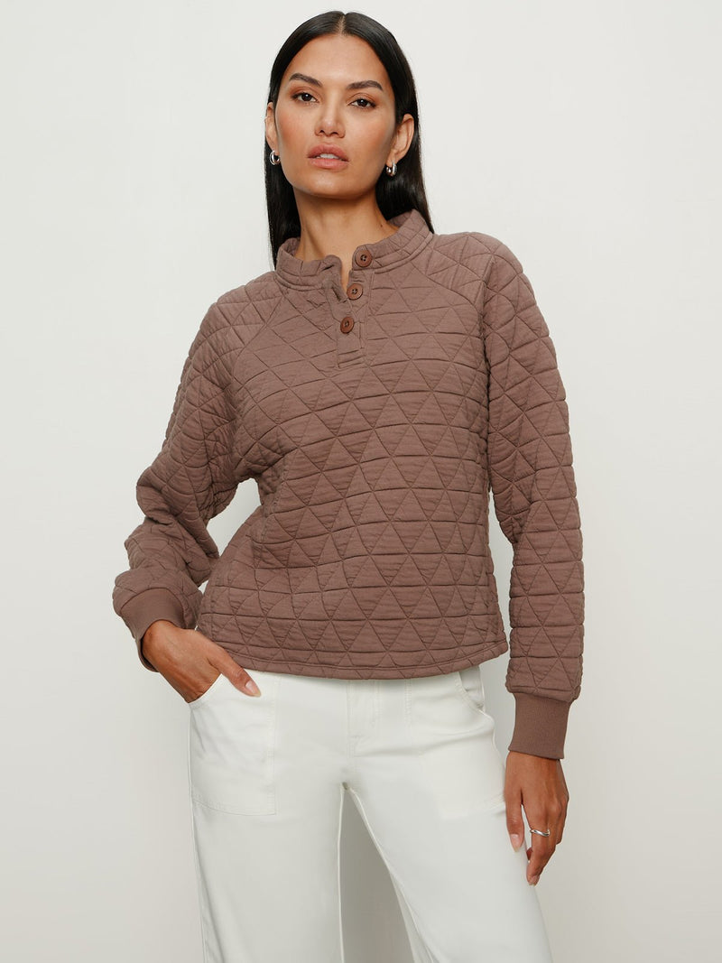 Quilted Button Popover Morel alt 2