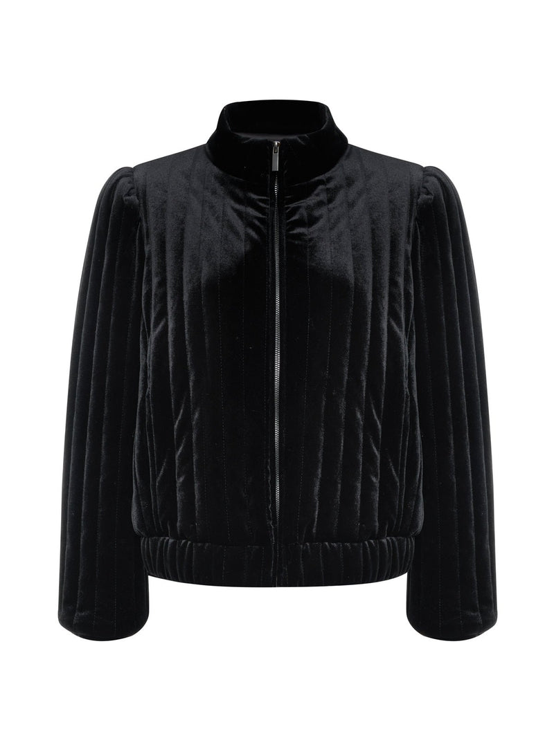 Quilted Velvet Jacket Black alt 6