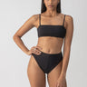 Refresh Rib Bandeau Bikini Top Black - Sanctuary Clothing