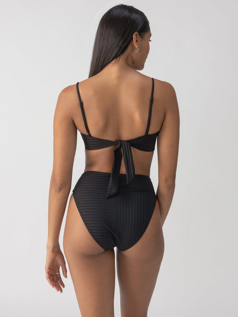 Refresh Rib Bandeau Bikini Top Black alt 1