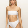 Refresh Rib Bandeau Bikini Top White - Sanctuary Clothing