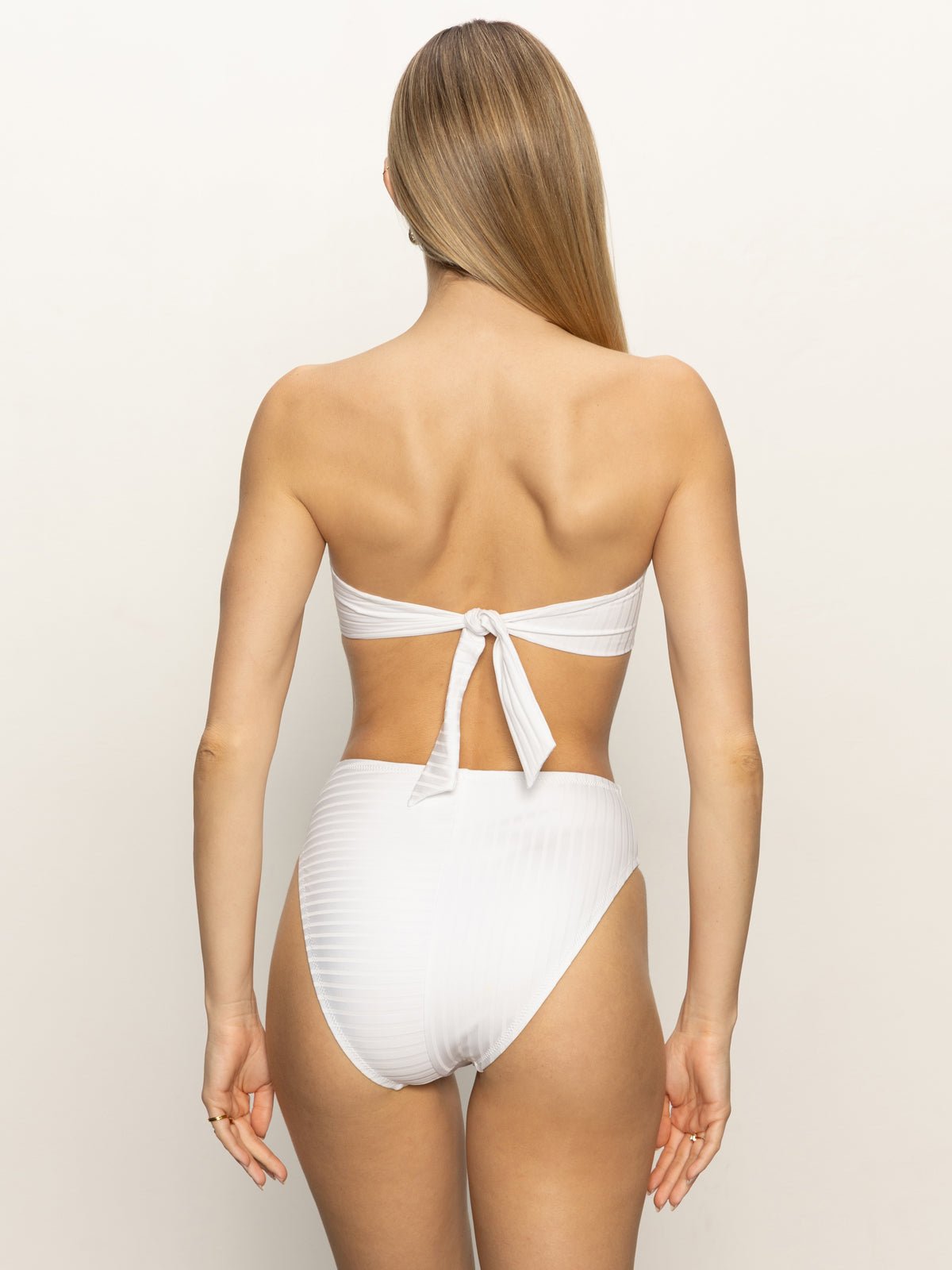 Refresh Rib Bandeau Bikini Top White - Sanctuary Clothing