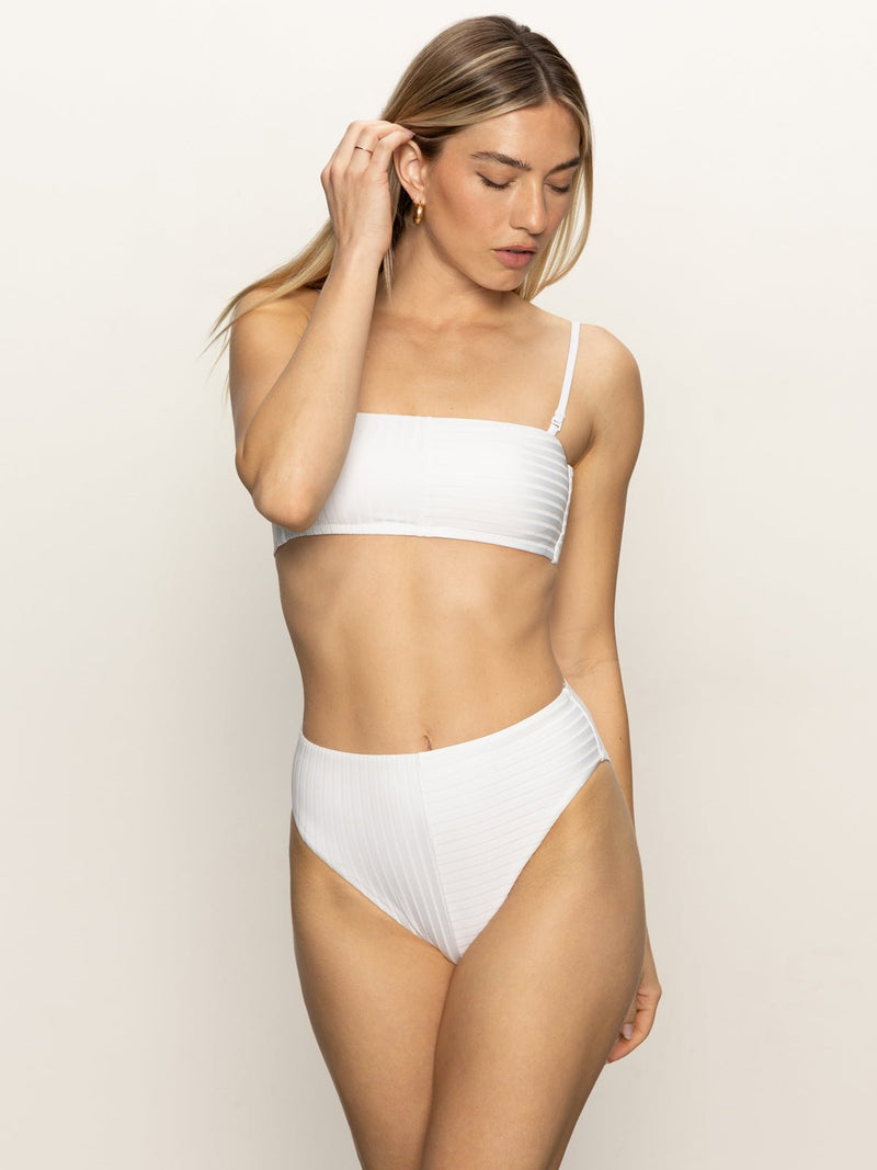Refresh Rib High Rise Bikini Bottom White alt 2