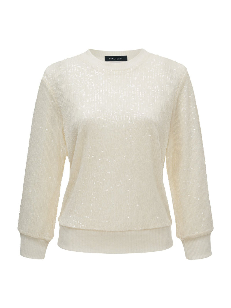Relaxed Sparkle 3/4 Sleeve Popover Chalk alt 6