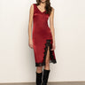 Revenge Midi Satin Dress Crimson - Sanctuary Clothing