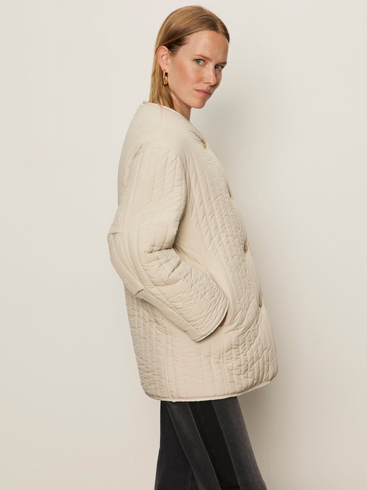 Reversible Fur Liner Jacket Almond Cream - Sanctuary Clothing