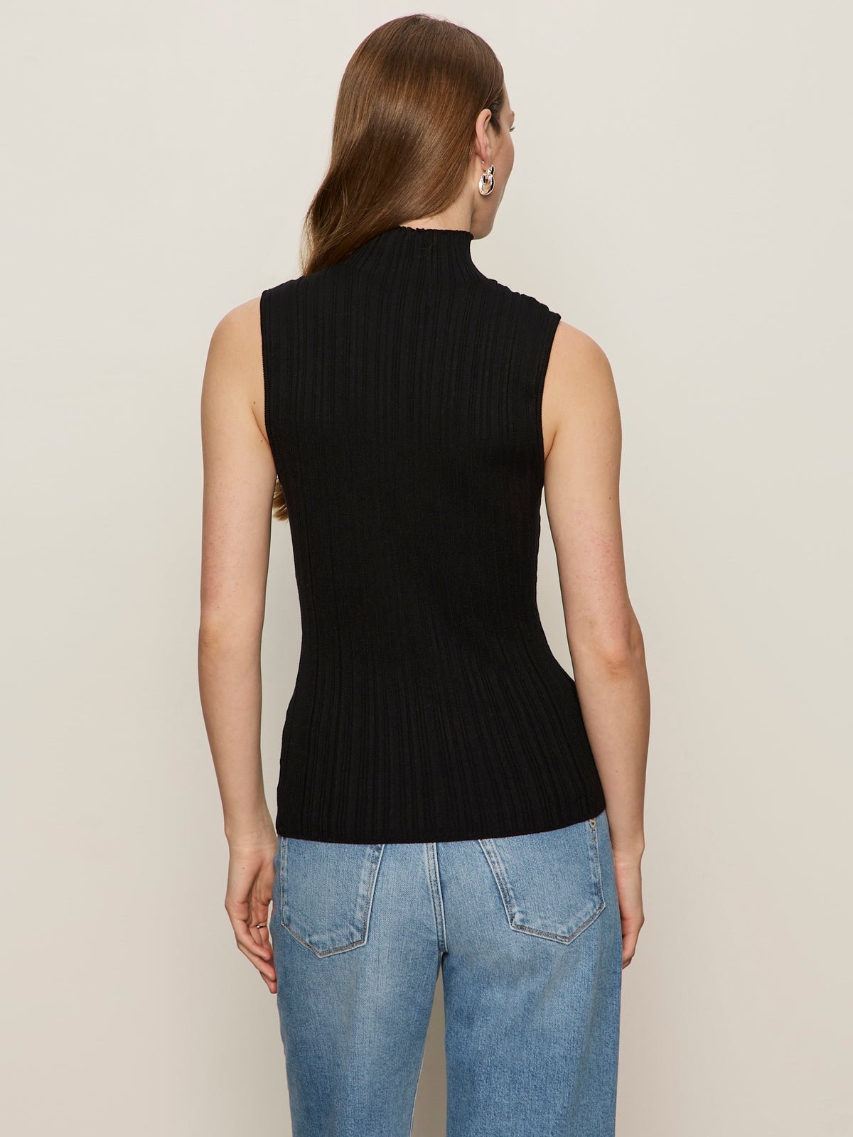 Ribbed Funnel Neck Top Black - Sanctuary Clothing